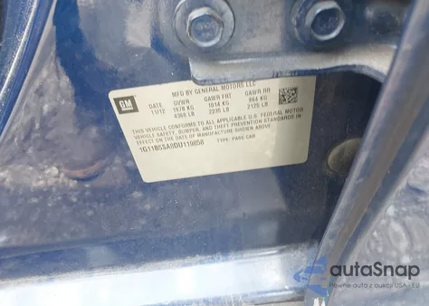 2013 Chevrolet Malibu 1Ls from USA, damaged, VIN 1G11B5SA8DU119858